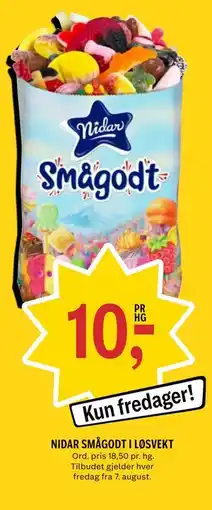 Coop Prix NIDAR SMÅGODT I LØSVEKT tilbud