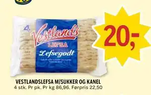 Coop Prix VESTLANDSLEFSA M/SUKKER OG KANEL tilbud