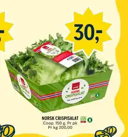Coop Prix NORSK CRISPISALAT tilbud
