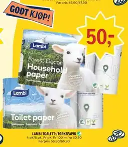 Coop Prix LAMBI TOALETT-/TØRKEPAPIR tilbud