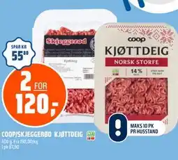 Coop Obs COOP/SKJEGGERØD KJØTTDEIG tilbud