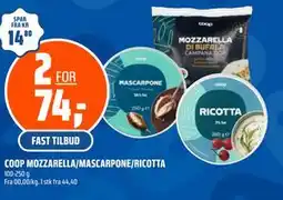 Coop Obs COOP MOZZARELLA/MASCARPONE/RICOTTA tilbud