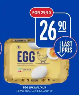 Rema 1000 Egg 6pk M/L/XL R tilbud