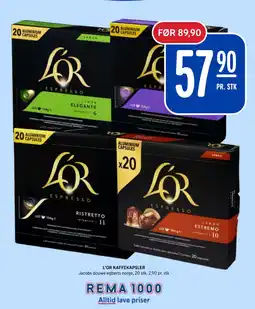Rema 1000 L'or kaffekapsler tilbud