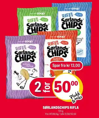Coop Extra Sørlandschips Rifla tilbud