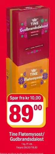 Coop Extra Tine Fløtemysost/Gudbrandsdalost tilbud