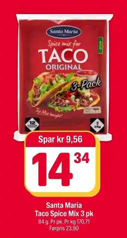 Coop Extra Santa Maria Taco Spice Mix 3 pk tilbud