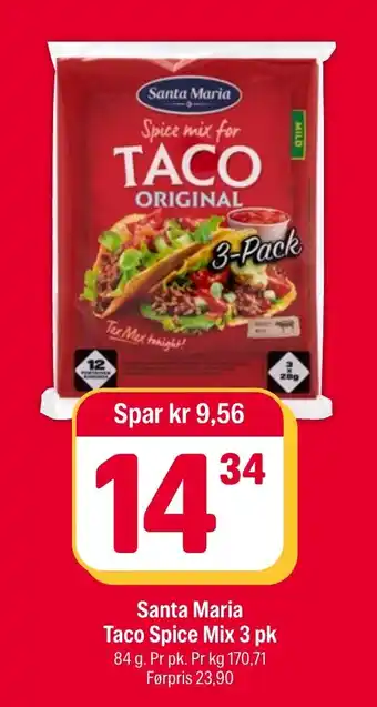 Santa Maria Taco Spice Mix 3 pk