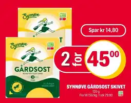 Coop Extra Synnøve gårdsost skivet tilbud