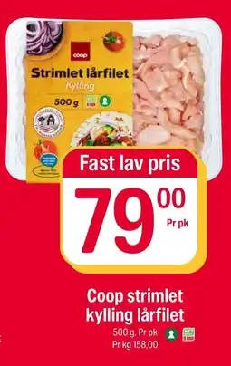 Coop Extra Coop strimlet kylling lårfilet tilbud