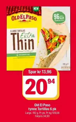 Coop Extra Old El Paso tynne Tortillas tilbud