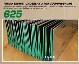 Coop Byggmix Pergo smart+ underlay 3 mm gulvunderlag tilbud