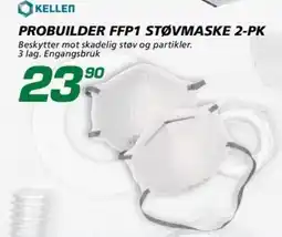 Coop Byggmix Kellen probuilder ffp1 støvmaske 2-pk tilbud