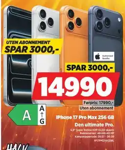 POWER iPhone 17 Pro Max 256 GB tilbud