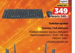 POWER logitech Tastatur og mus tilbud