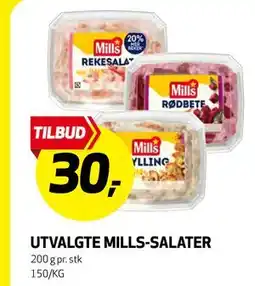 Bunnpris UTVALGTE MILLS-SALATER tilbud
