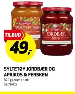 Bunnpris SYLTETØY JORDBÆR OG APRIKOS & FERSKEN tilbud
