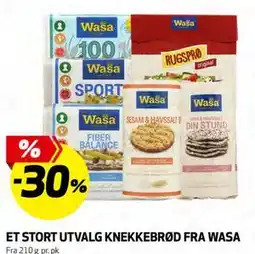 Bunnpris ET STORT UTVALG KNEKKEBRØD FRA WASA tilbud