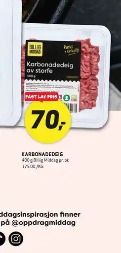 Bunnpris KARBONADEDEIG tilbud