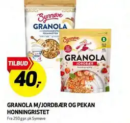 Bunnpris GRANOLA M/JORDBÆR OG PEKAN HONNINGRISTET tilbud