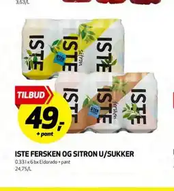 Bunnpris ISTE FERSKEN OG SITRON U/SUKKER tilbud