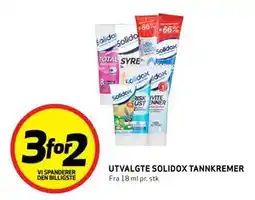 Bunnpris UTVALGTE SOLIDOX TANNKREMER tilbud