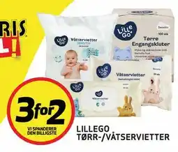 Bunnpris LILLEGO TØRR-/VÅTSERVIETTER tilbud