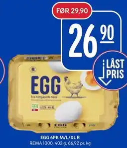 Rema 1000 EGG 6PK M/L/XL R tilbud