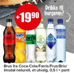 Spar Brus fra Coca-Cola/Farris/Frus/Bris/Imsdal tilbud