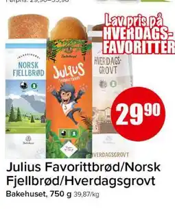 Spar Julius Favorittbrød/ Norsk Fjellbrød/ Hverdagsgrovt tilbud