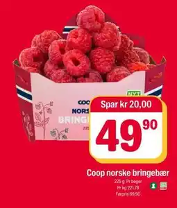 Coop Extra Coop norske bringebær tilbud