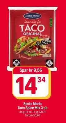 Coop Extra Santa Maria Taco Spice Mix 3 pk tilbud