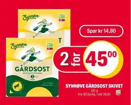 Coop Extra SYNNØVE GÅRDSOST SKIVET tilbud