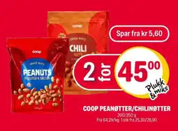 Coop Extra COOP PEANØTTER/CHILINØTTER tilbud
