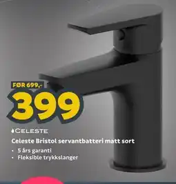 Megaflis Celeste Bristol servantbatteri matt sort tilbud