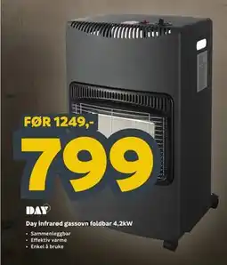 Megaflis Day infrarød gassovn foldbar 4,2kW tilbud