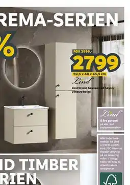 Megaflis Lind Crema høyskap 40 høyre/ venstre beige tilbud