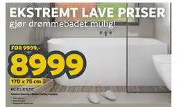 Megaflis Celeste Caserta badekar høyre/venstre tilbud
