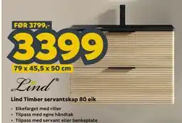Megaflis Lind Timber servantskap 80 eik tilbud