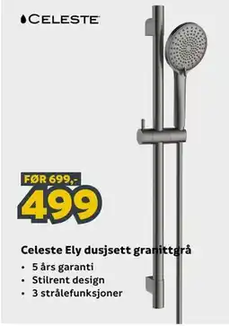 Megaflis Celeste Ely dusjsett granittgrå tilbud