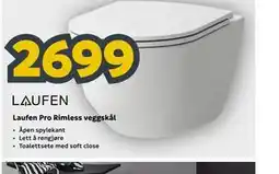 Megaflis Laufen Pro Rimless veggskål tilbud