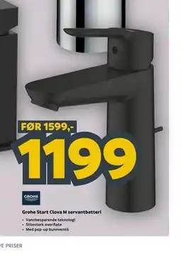 Megaflis Grohe Start Clova M servantbatteri tilbud