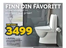 Megaflis Laufen Pro-N toalett back to wall rimless m/skjult s/p-lås tilbud