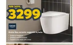 Megaflis Grohe Bau ceramic veggskål m/sete tilbud