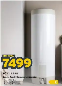 Megaflis Celeste Tech 300s varmtvannsbereder tilbud