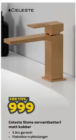 Megaflis Celeste Stone servantbatteri matt kobber tilbud