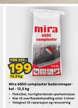 Megaflis Mira 6850 cemplaster baderomsparkel - 12,5 kg tilbud
