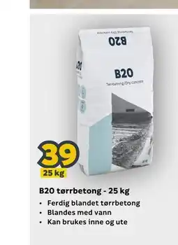 Megaflis B20 tørrbetong - 25 kg tilbud