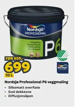 Megaflis Nordsjø Professional P6 veggmaling tilbud
