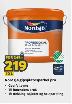 Megaflis Nordsjø gipsplatesparkel pro tilbud